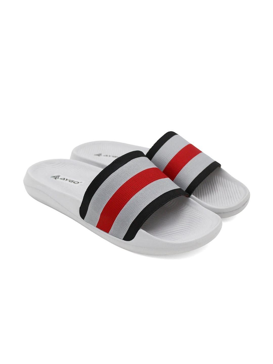 AYGO Men Light Weight And Comfortable Striped Sliders Flip Flops thumbnail 3