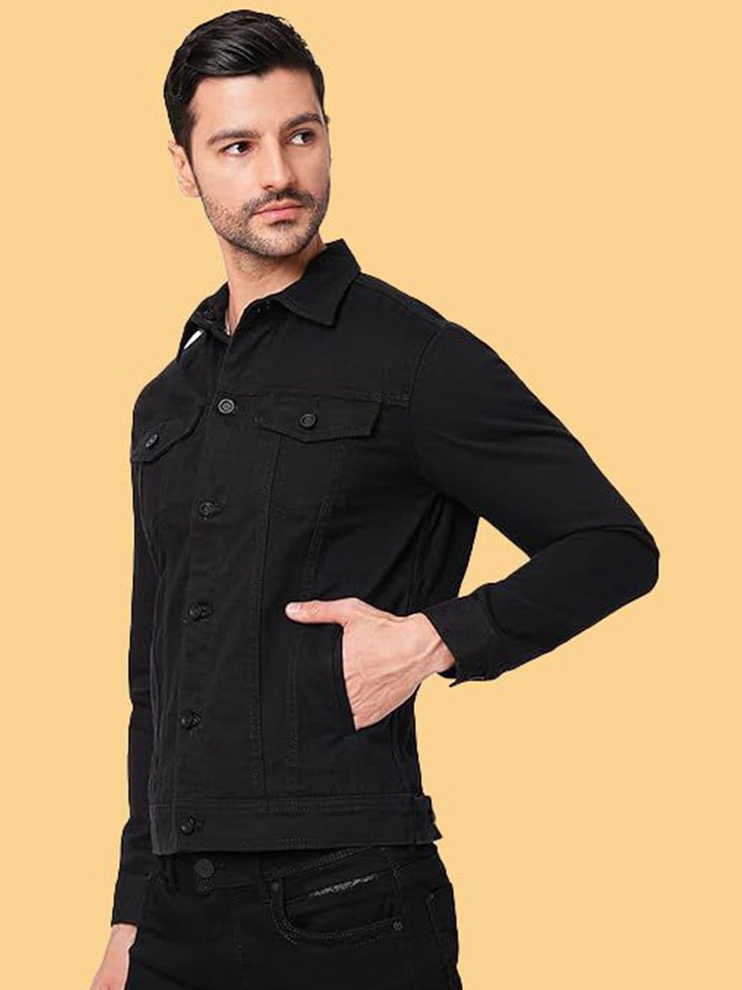 KLIZEN Men Graphic Printed Denim Jacket thumbnail 3