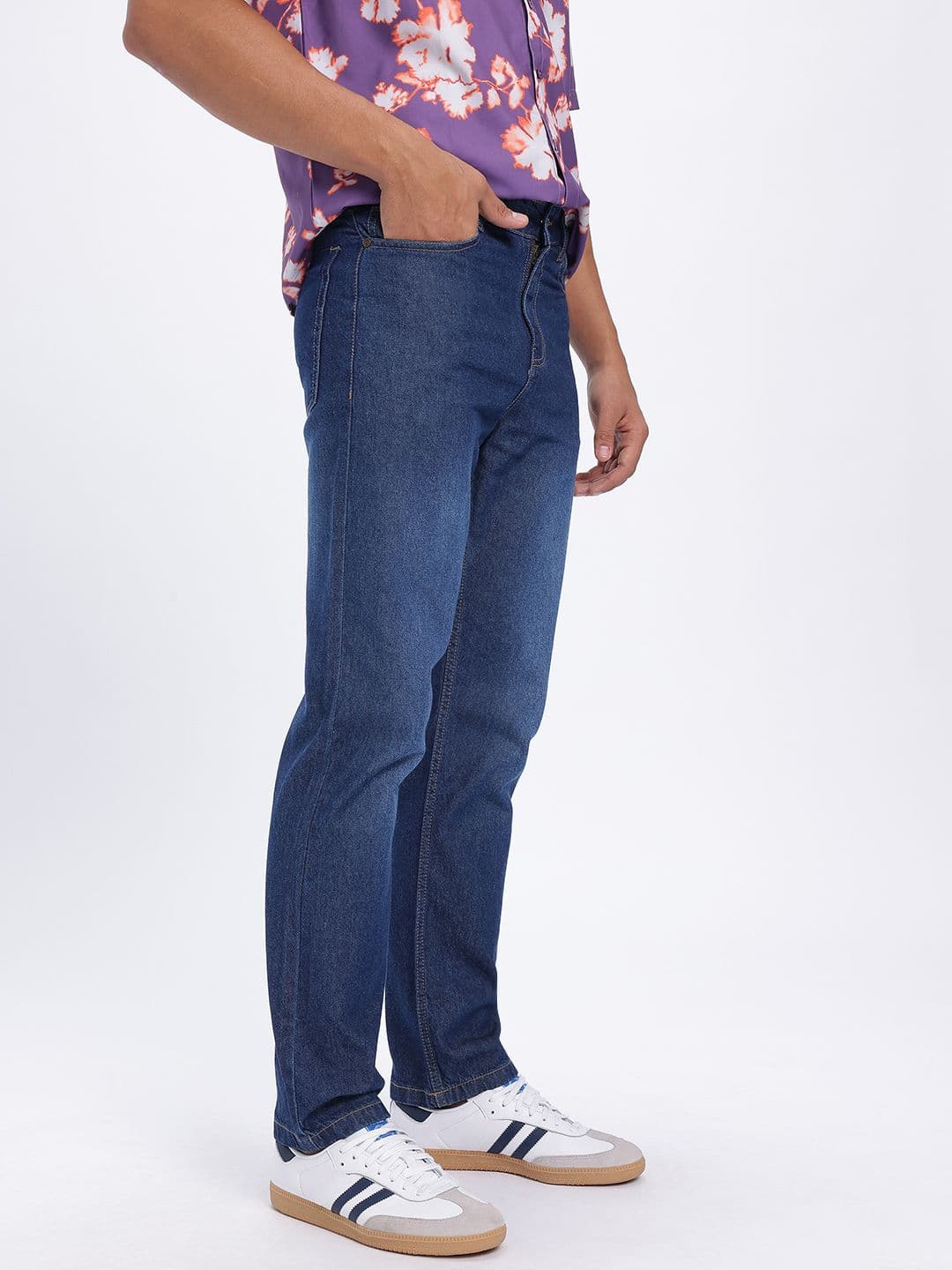 glitchez Men Mid-Rise Medium Shade Regular Fit Jeans thumbnail 2