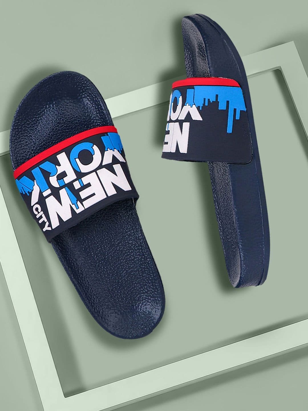 PENNEN Men Self Design Slider Flip Flops - view 1
