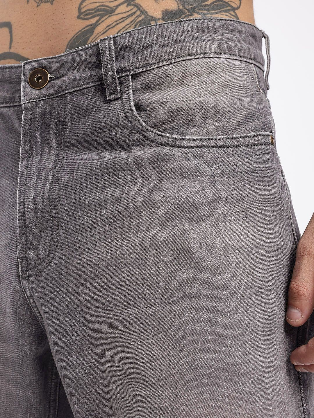 glitchez Men Straight Fit Medium Shade Jeans thumbnail 8