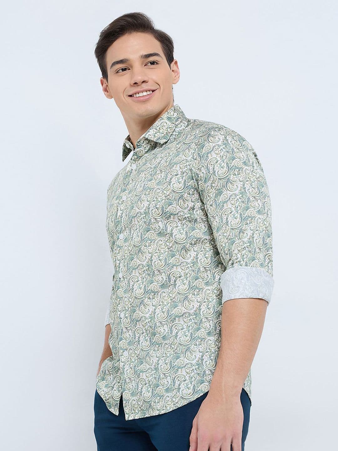 ColorPlus Men Ethnic Printed Regular Fit Cotton Casual Shirt thumbnail 7