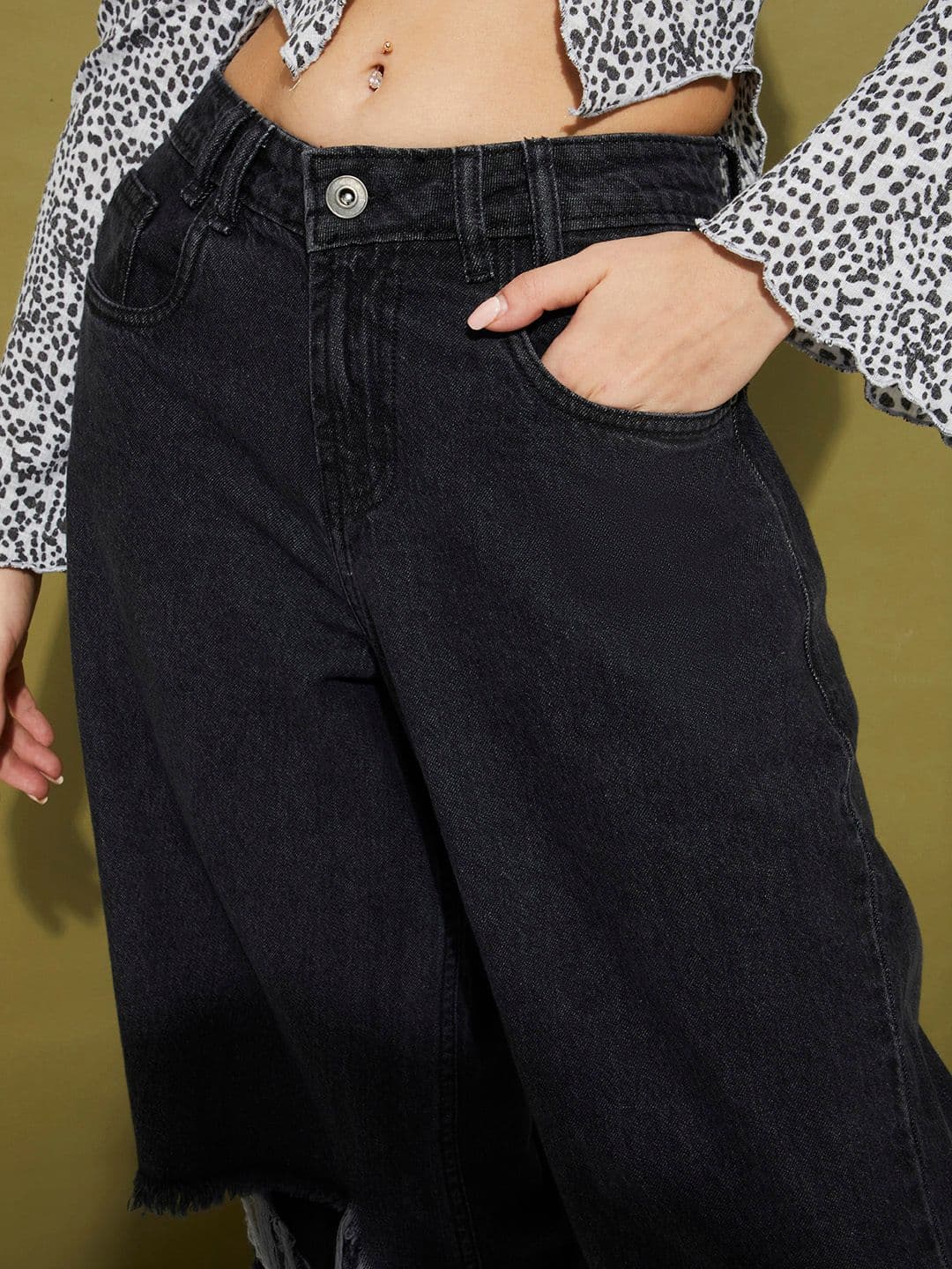 glitchez Ripped Pallazzo Baggy Fit Jeans thumbnail 2