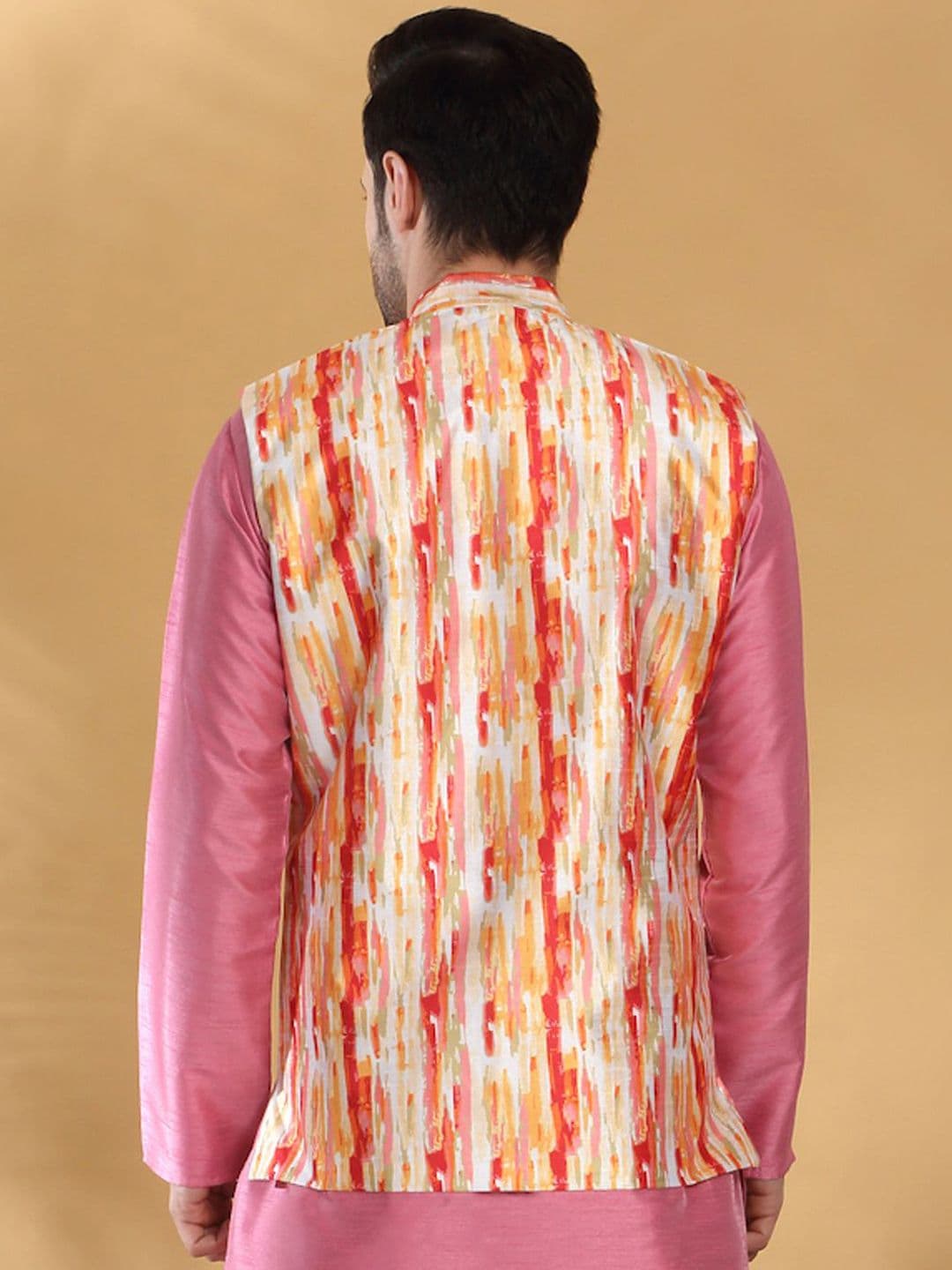 KRAFT INDIA Men Printed Woven Nehru Jacket thumbnail 6