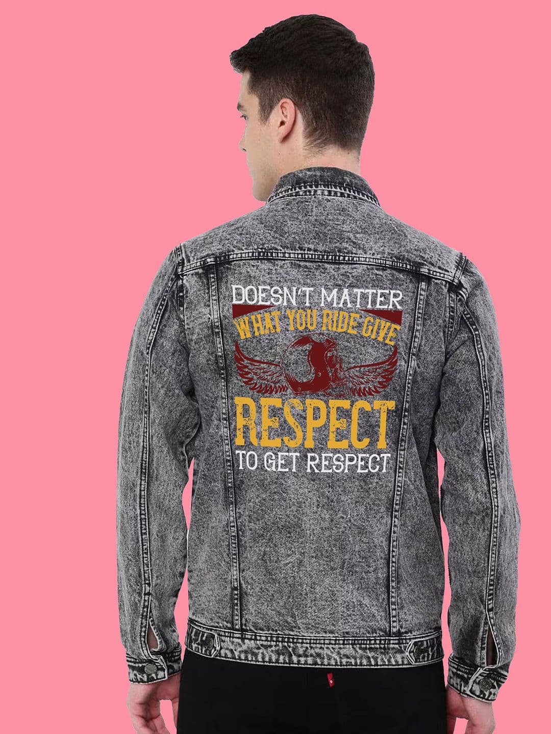 KLIZEN Men Denim Jacket with Patchwork thumbnail 2