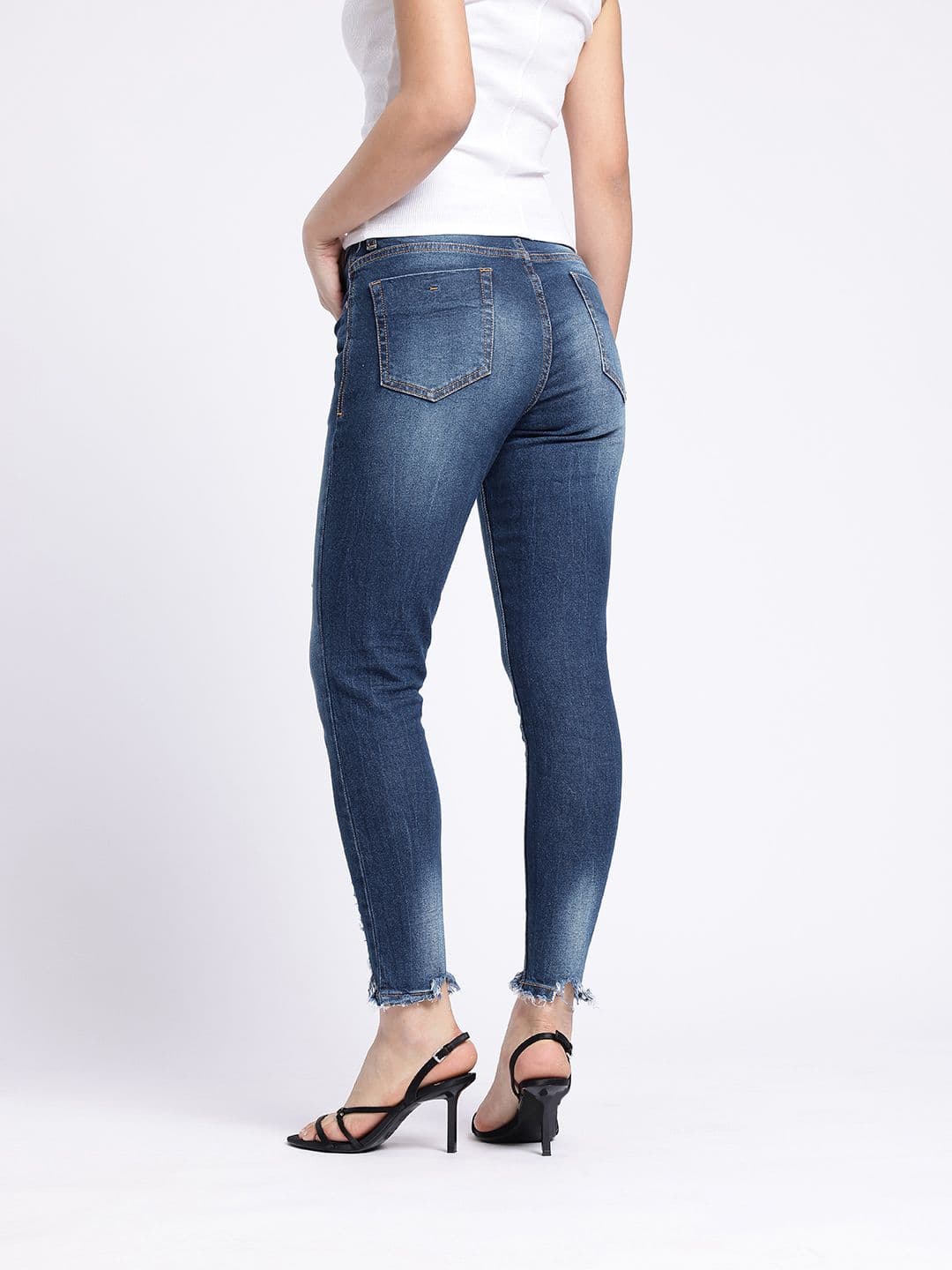 glitchez Women Skinny Fit Cropped Ripped Jeans thumbnail 8