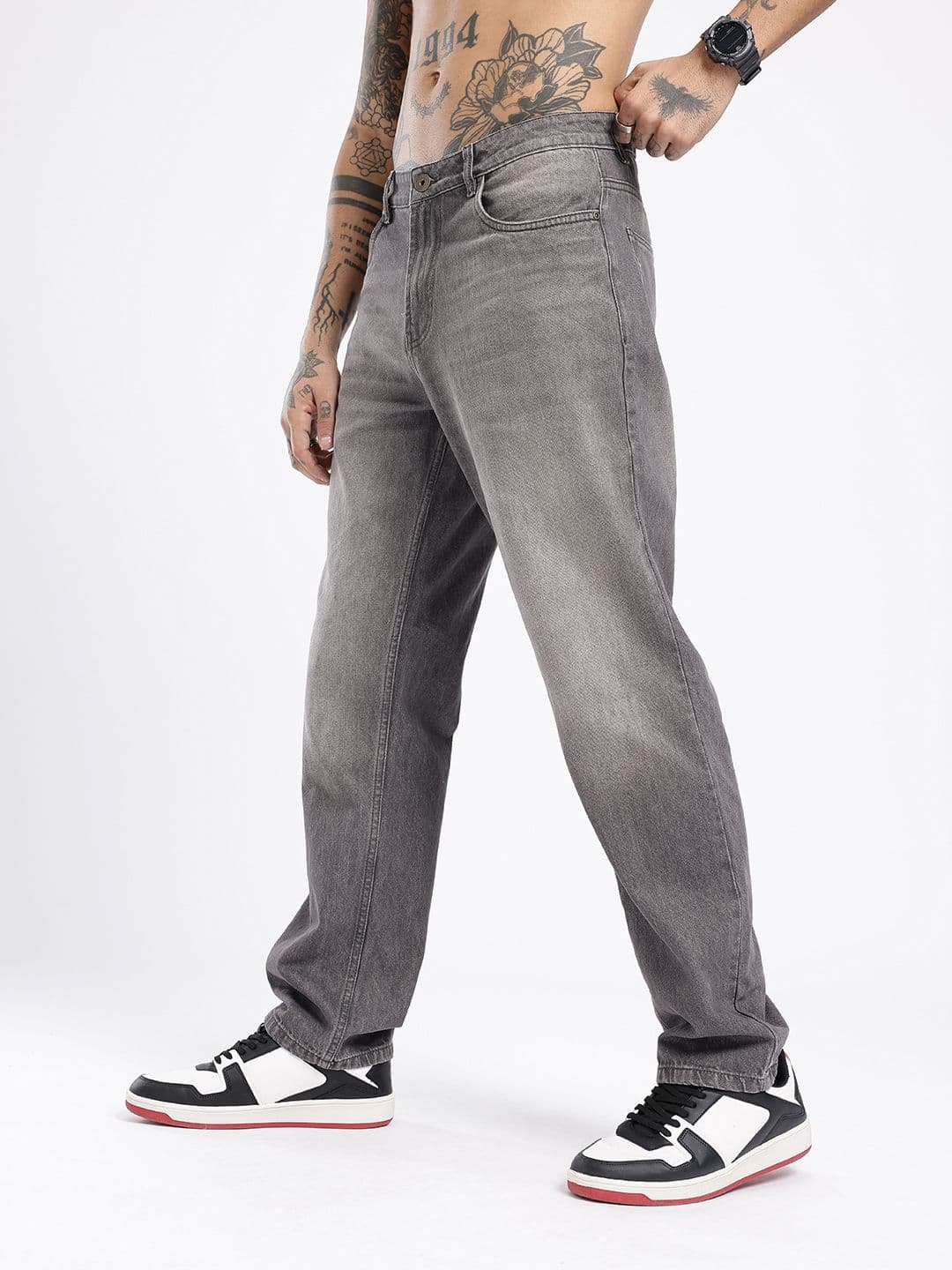 glitchez Men Straight Fit Medium Shade Jeans thumbnail 4