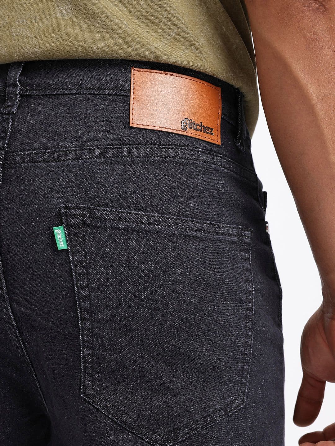 glitchez Men Panelled Skater Light Fade Jeans thumbnail 6