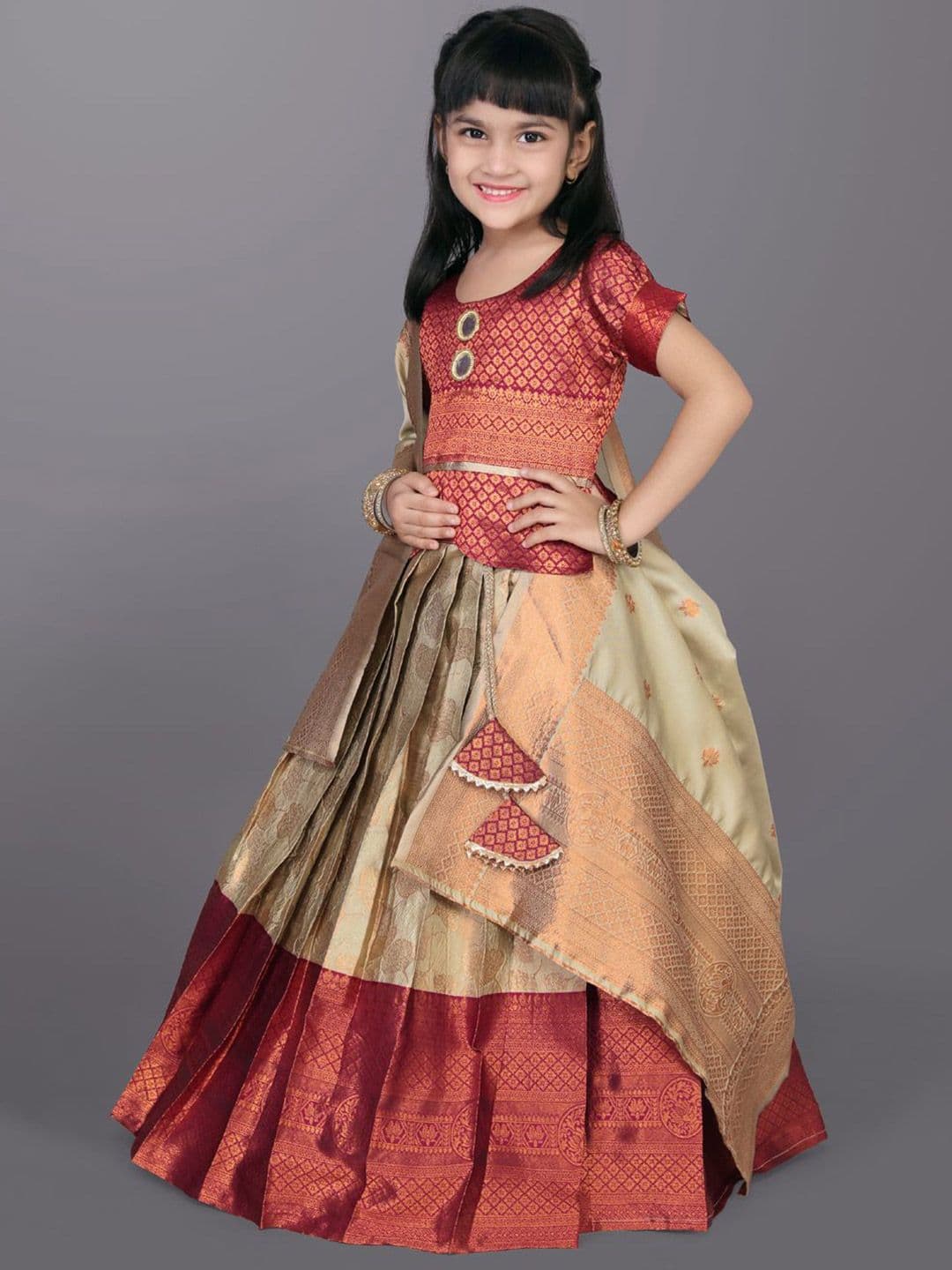 satyamfab Girls Ready to Wear Lehenga With Blouse And Dupatta thumbnail 4