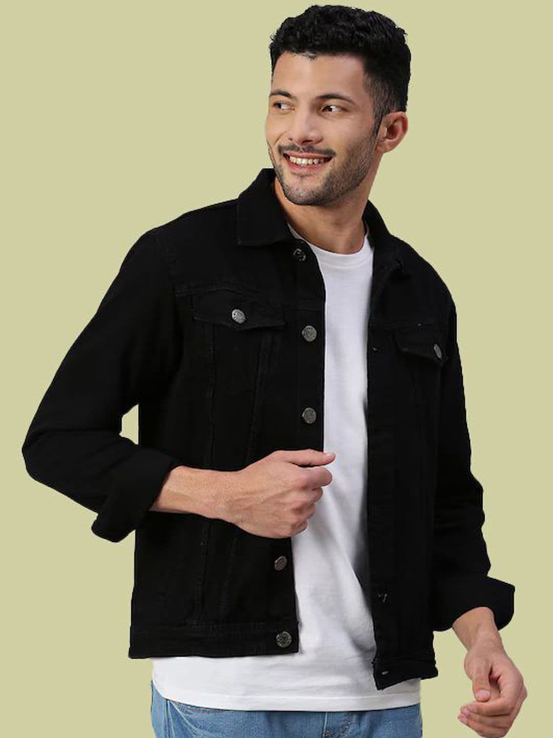KLIZEN Men Graphic Printed Cotton Denim Jacket thumbnail 5