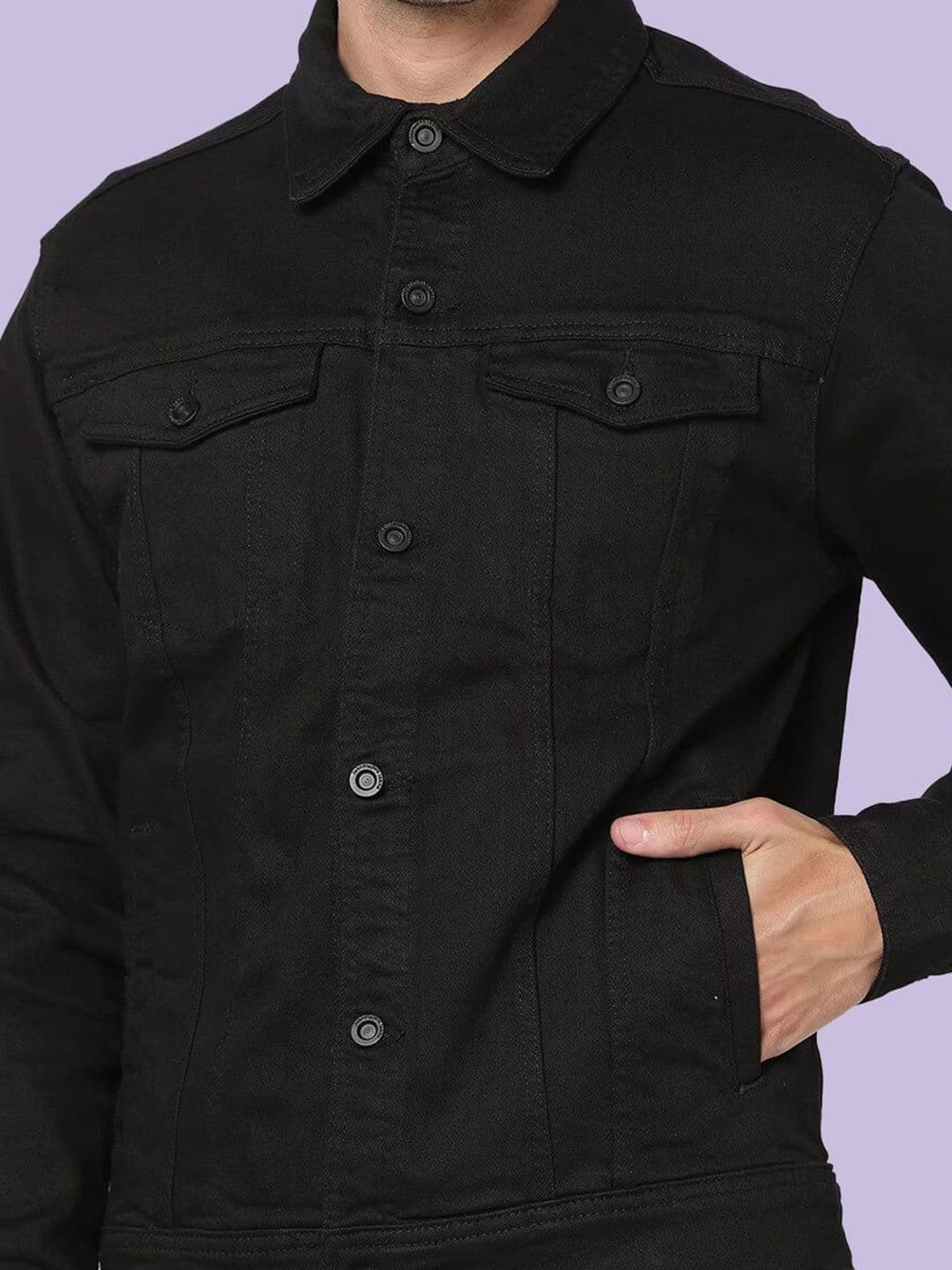 KLIZEN Men Denim Jacket with Embroidered thumbnail 2