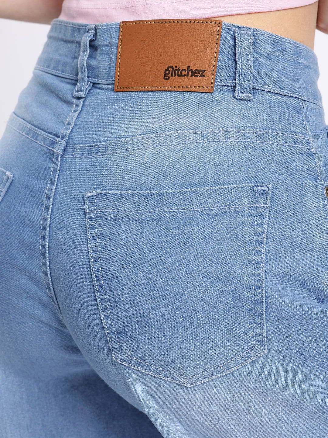 glitchez Women Balloon Fit Faded Jeans thumbnail 5