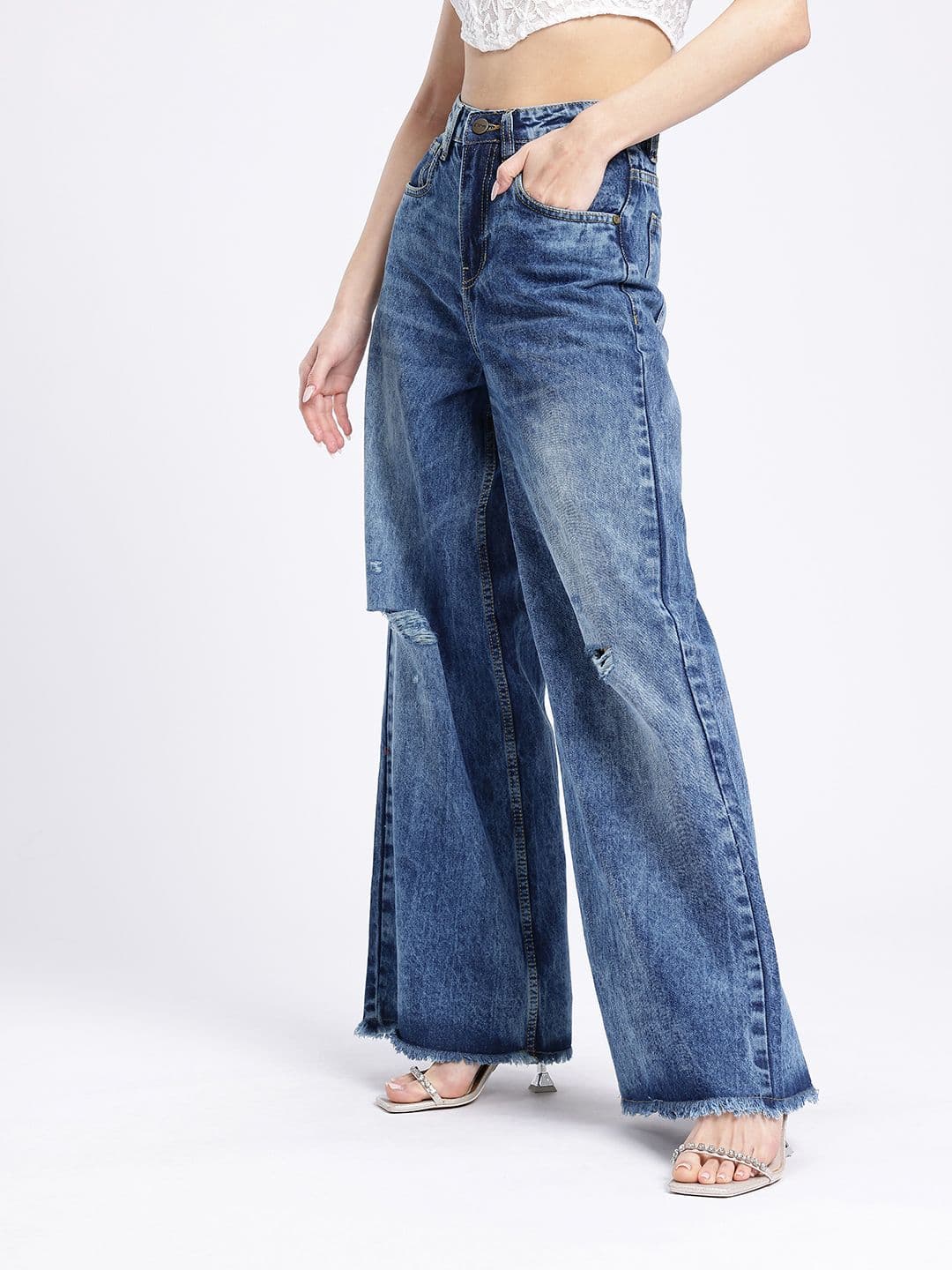 glitchez Women Relaxed Fit High-Rise Ripped Jeans thumbnail 2
