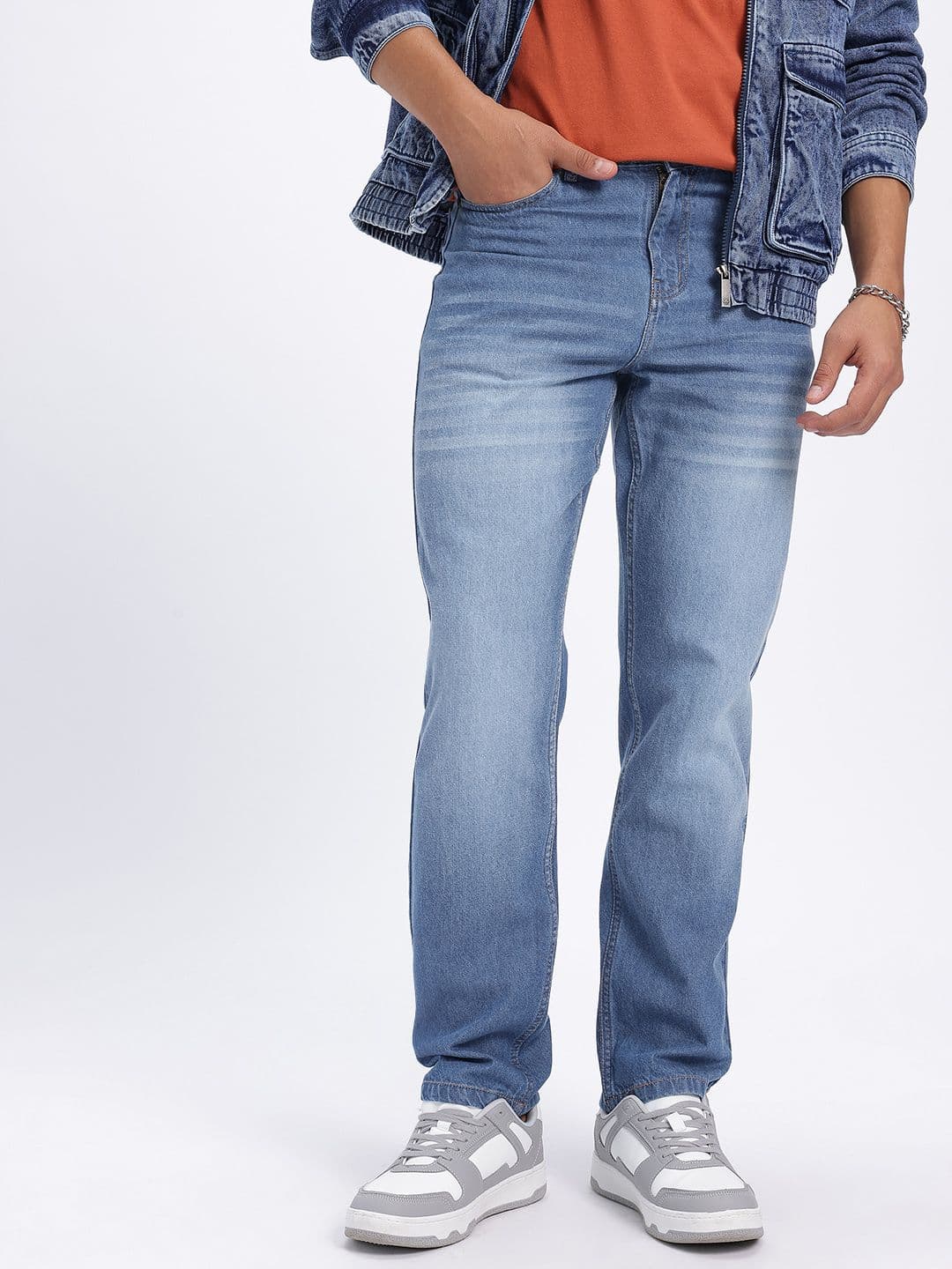 glitchez Men Mid-Rise Pure Cotton Light Fade Jeans - view 1