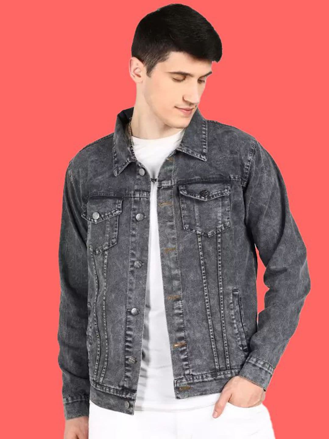 KLIZEN Men Washed Denim Jacket - view 1