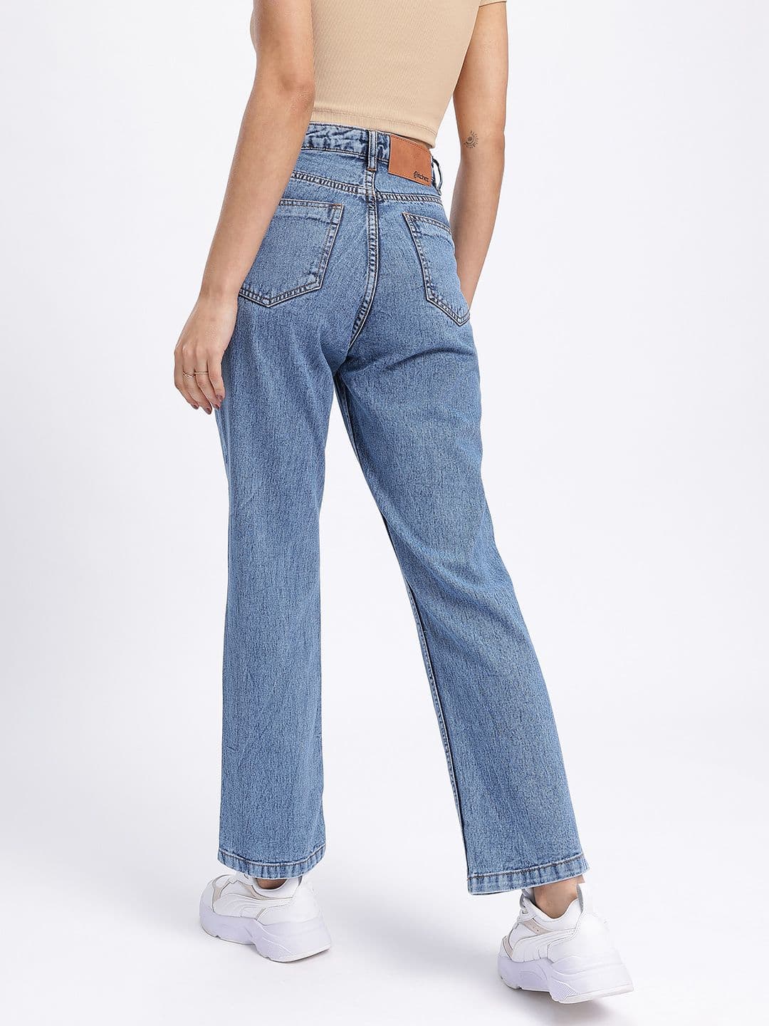 glitchez Women Straight Drip Cotton Jeans thumbnail 4