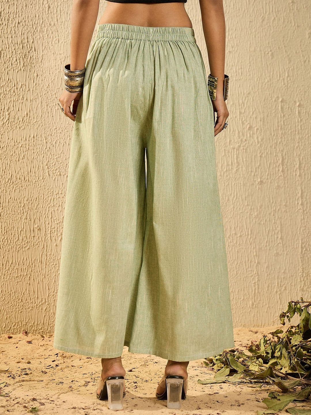 InWeave Women Flared Handloom Ethnic Palazzos thumbnail 2