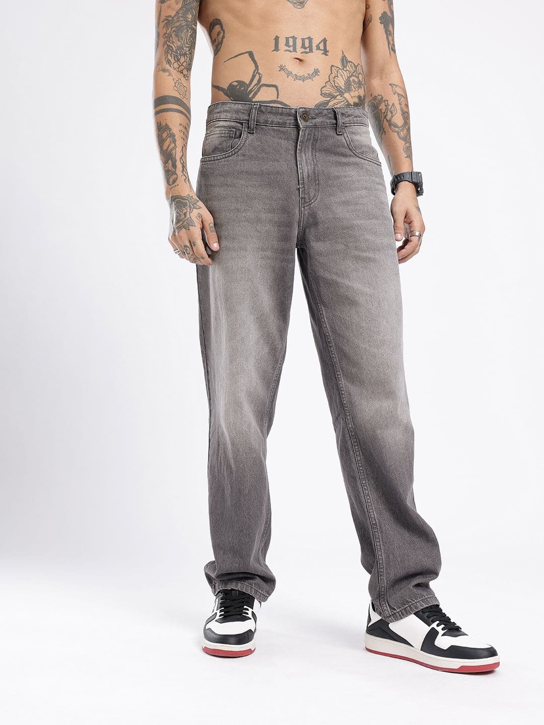glitchez Men Straight Fit Medium Shade Jeans thumbnail 3