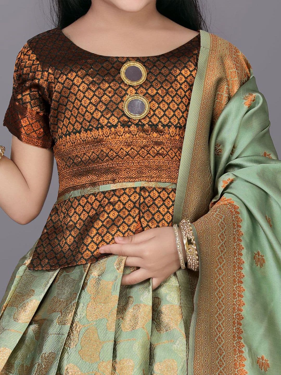 satyamfab Girls Ready to Wear Lehenga With Blouse And Dupatta thumbnail 5
