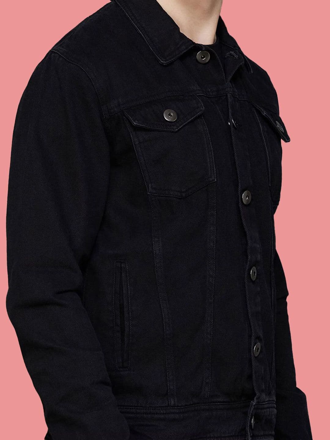 KLIZEN Men Denim Jacket with Patchwork thumbnail 3