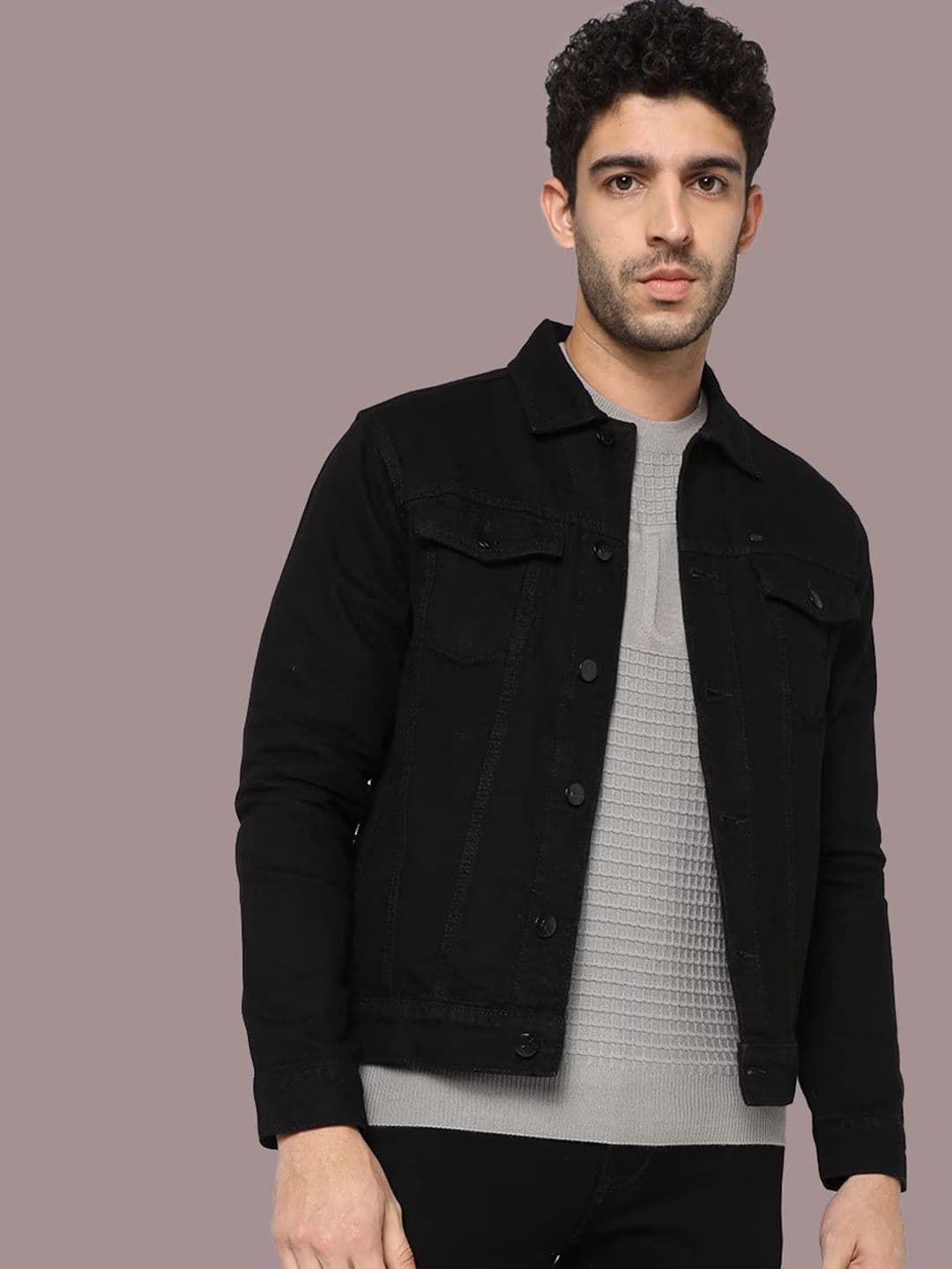 KLIZEN Men Graphic Printed Spread Collar Denim Jacket - view 1