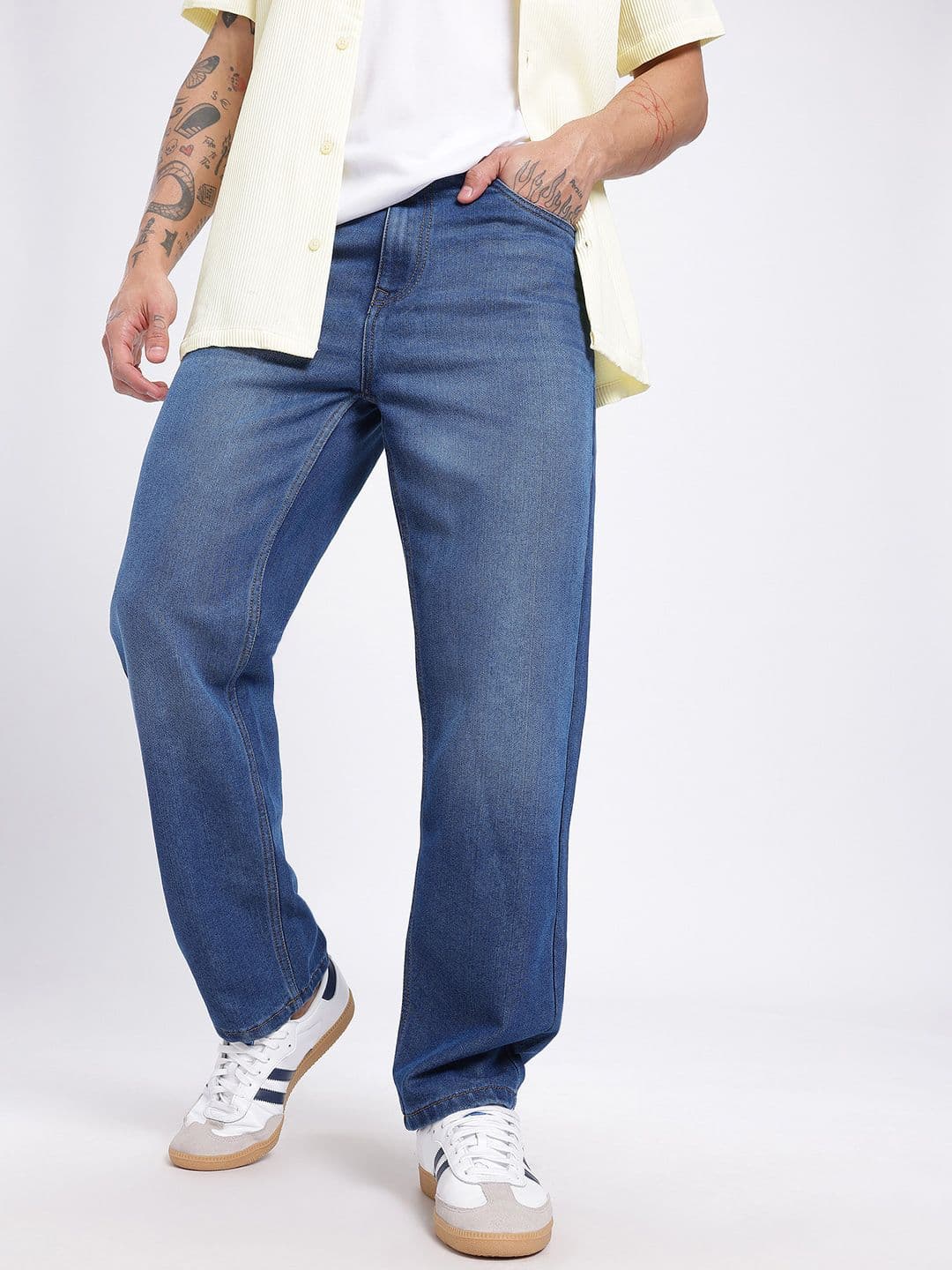 glitchez Men Straight Fit Light Fade Jeans - view 1