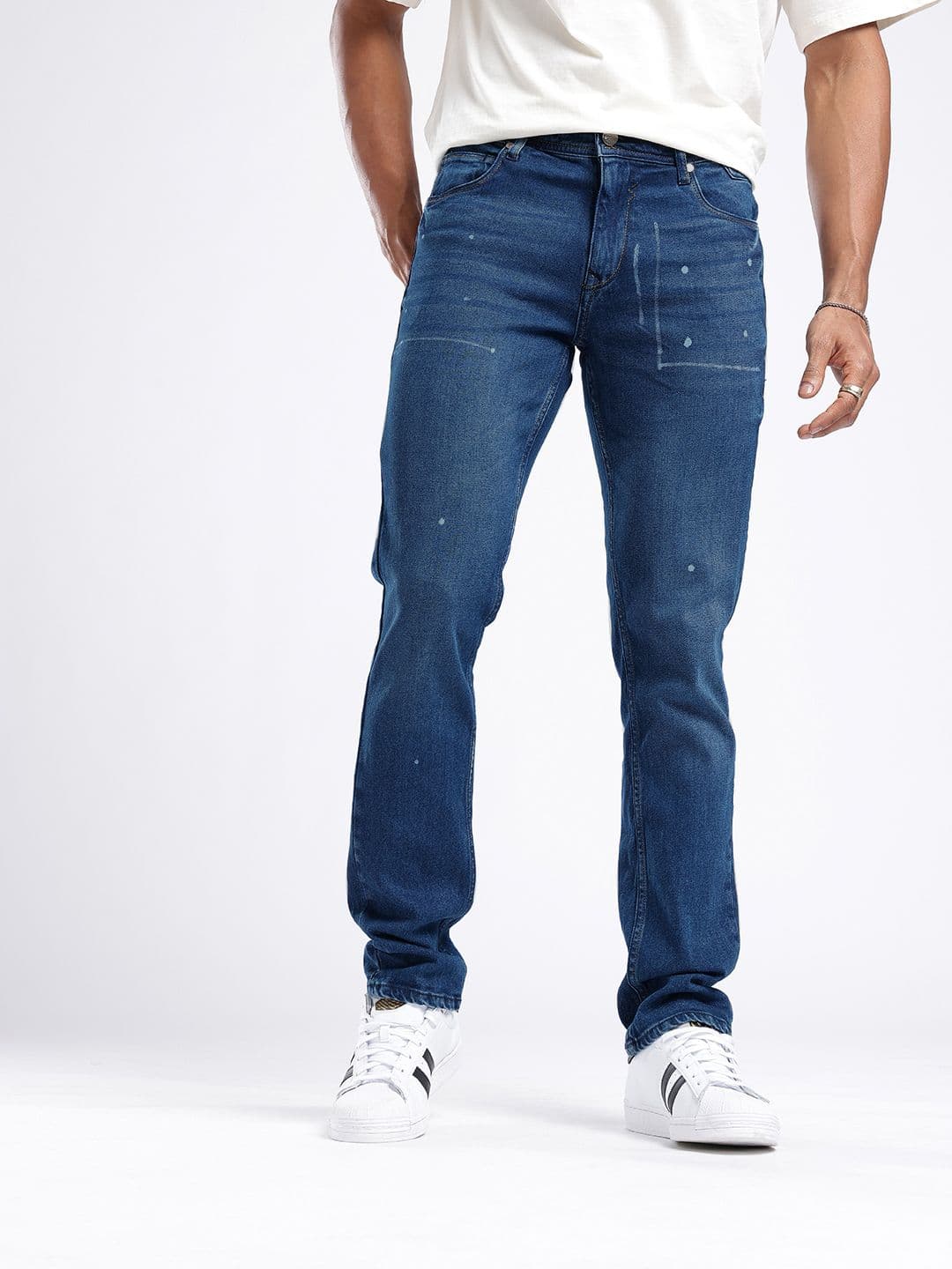glitchez Men Slim Fit Light Fade Printed Jeans thumbnail 7
