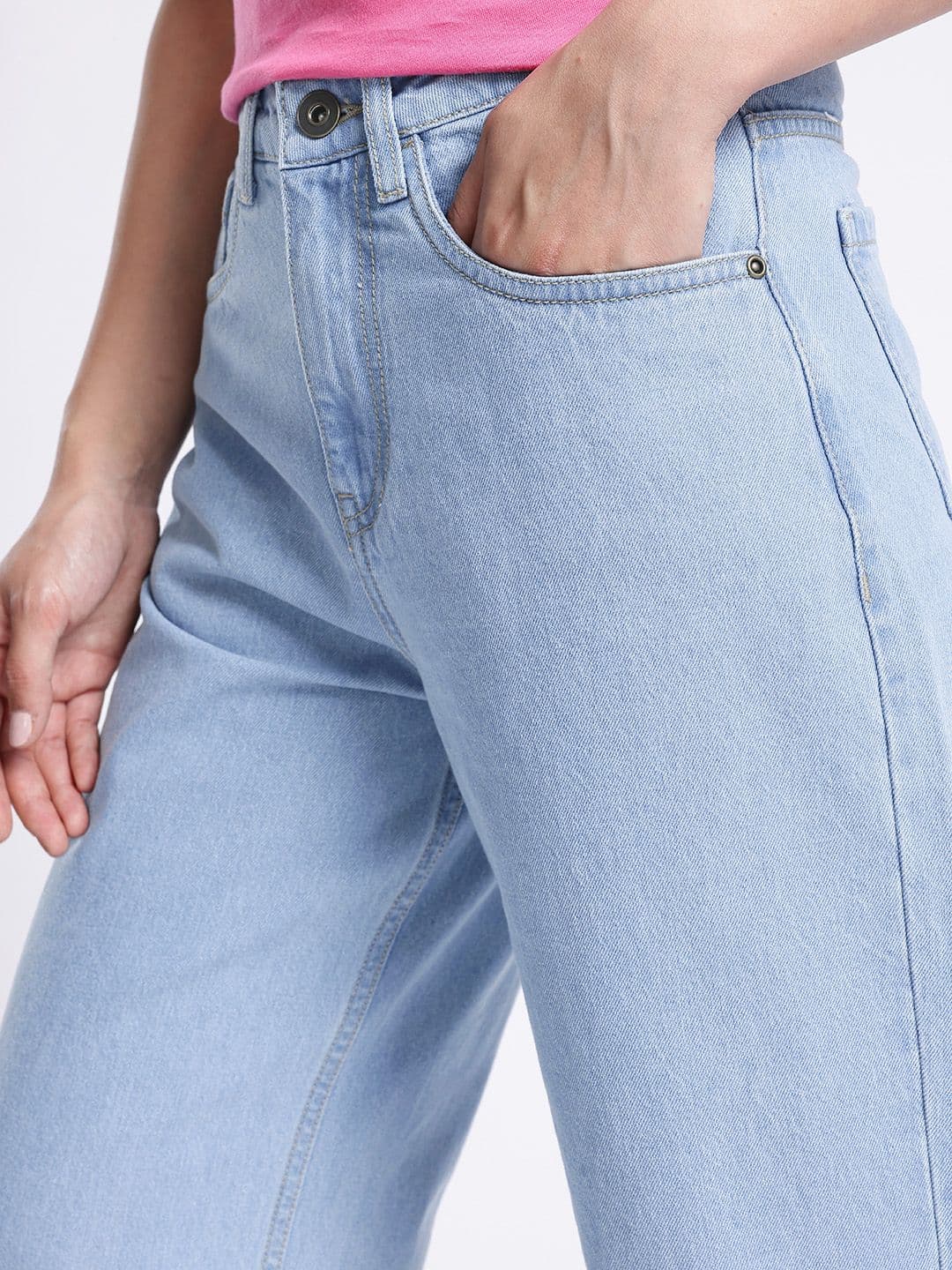 glitchez Women Straight Fit High-Rise Jeans With Side Slits thumbnail 7