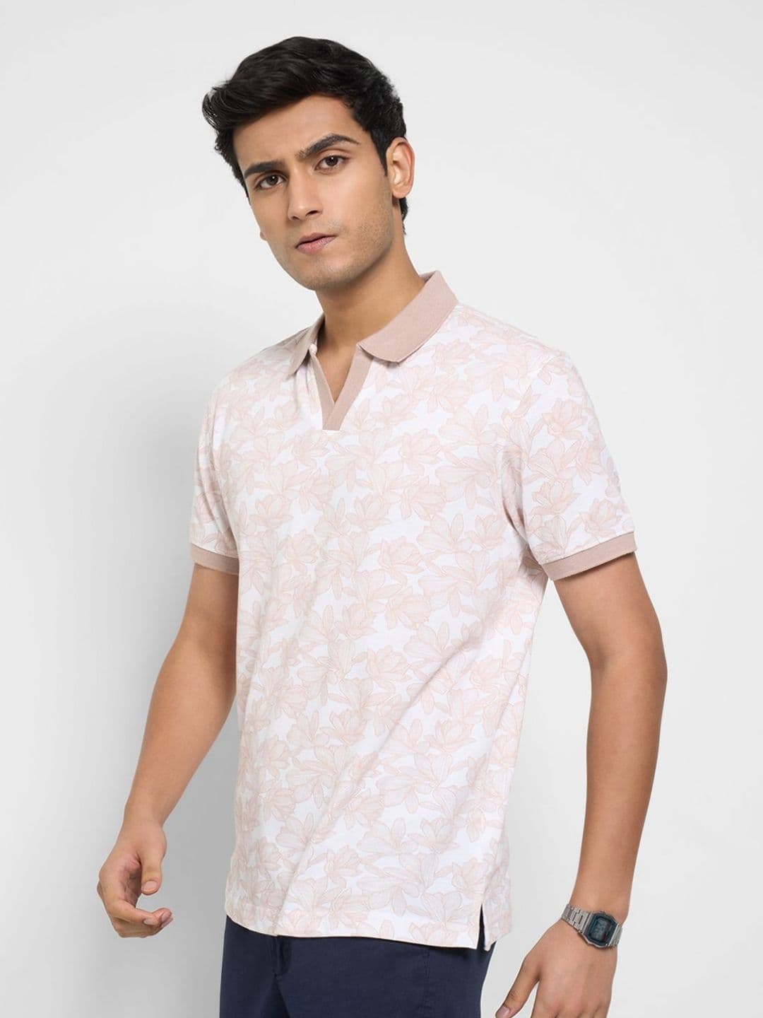 Peregrine by Pantaloons Men Printed Polo Collar Slim Fit T-shirt thumbnail 5