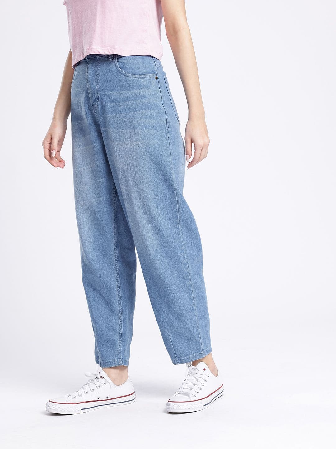 glitchez Women Balloon Fit Faded Jeans thumbnail 6