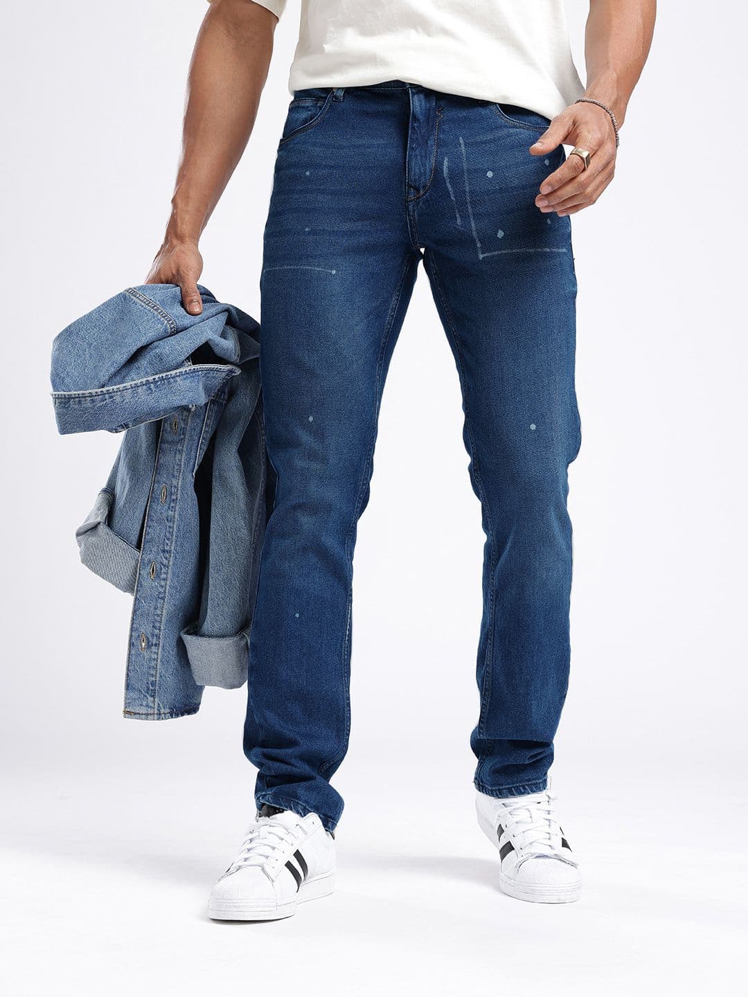 glitchez Men Slim Fit Light Fade Printed Jeans - view 1