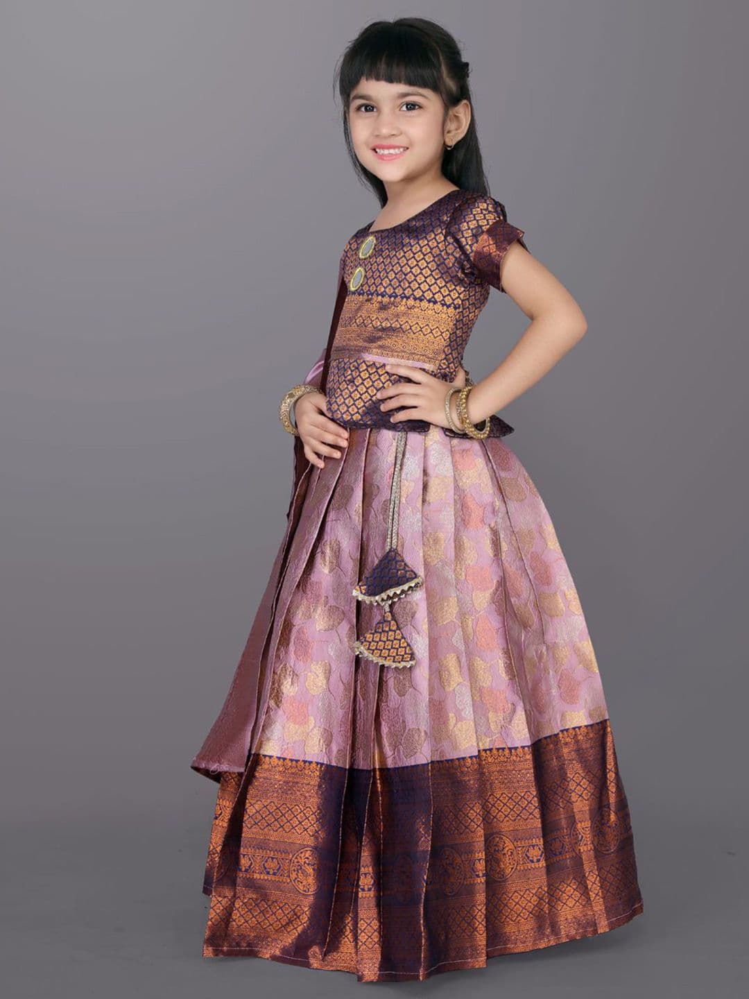 satyamfab Girls Floral Woven Design Ready to Wear Lehenga & Blouse With Dupatta thumbnail 5