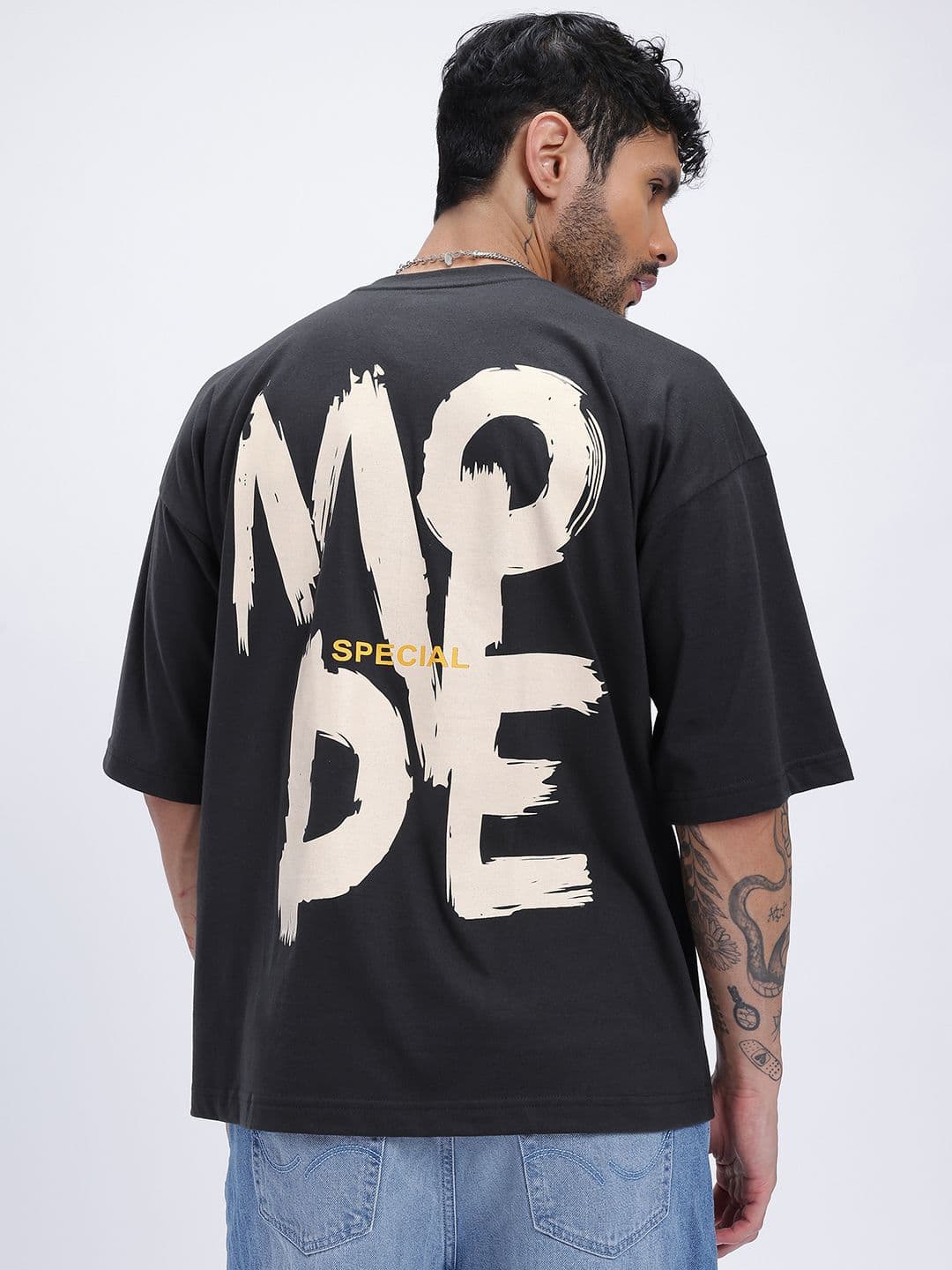 glitchez Typography Oversize Drop-Shoulder T-shirt thumbnail 2