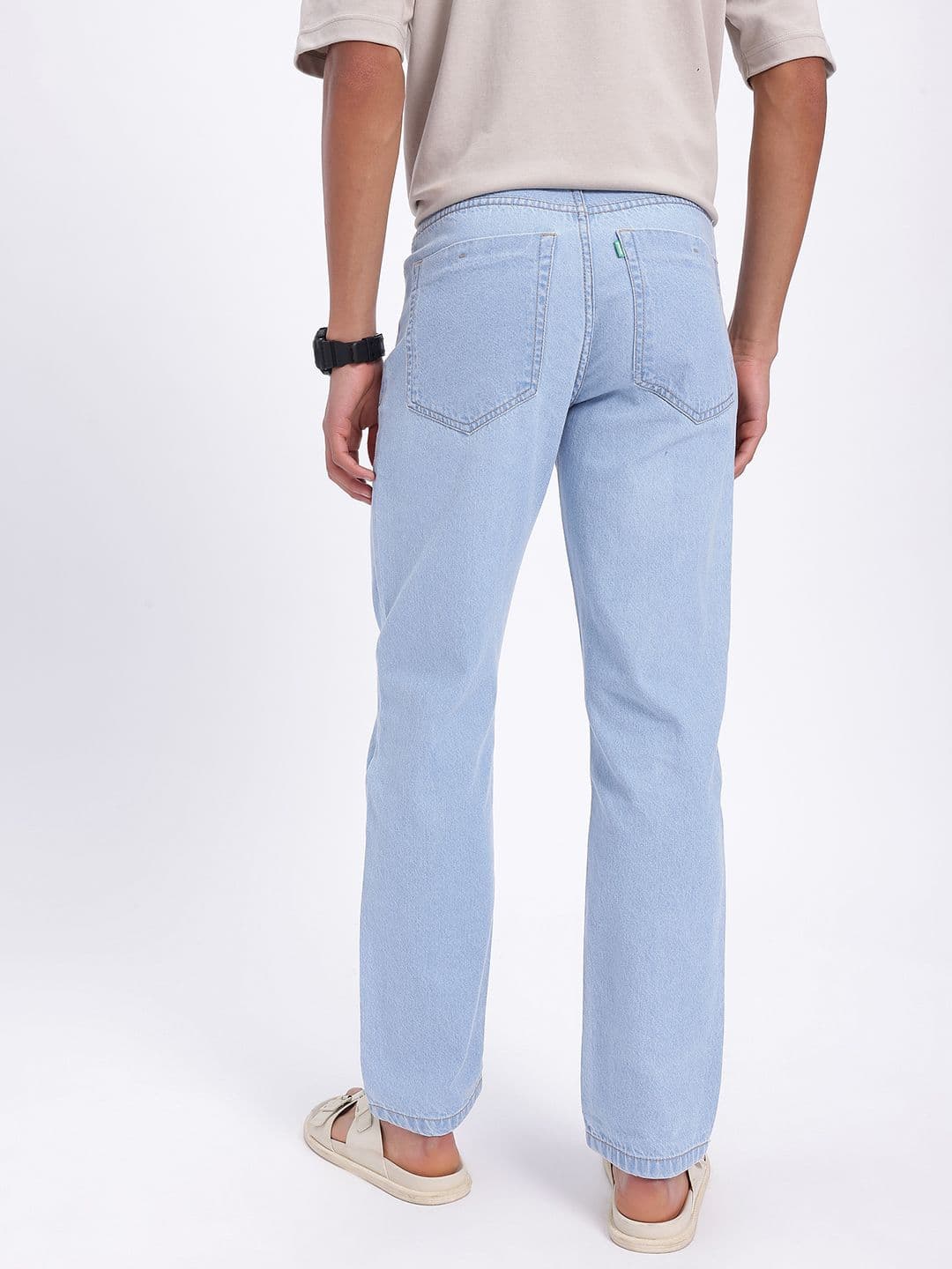 glitchez Men Straight Fit Light Blue Jeans thumbnail 2