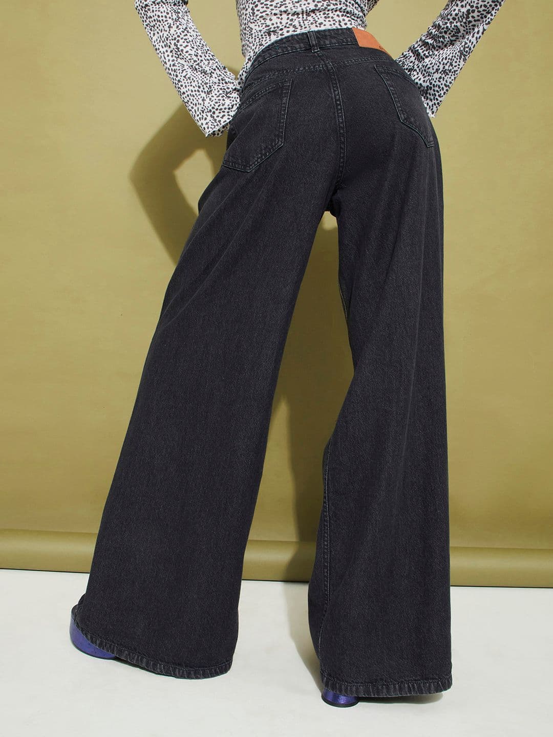 glitchez Ripped Pallazzo Baggy Fit Jeans thumbnail 5