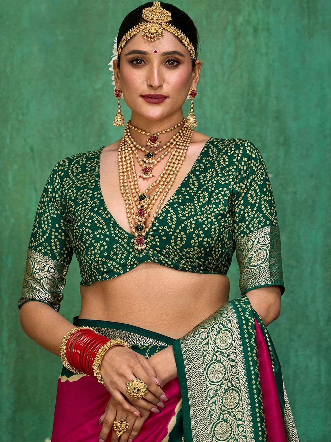 TIRA Women Zari Silk Blend Tussar Saree thumbnail 2