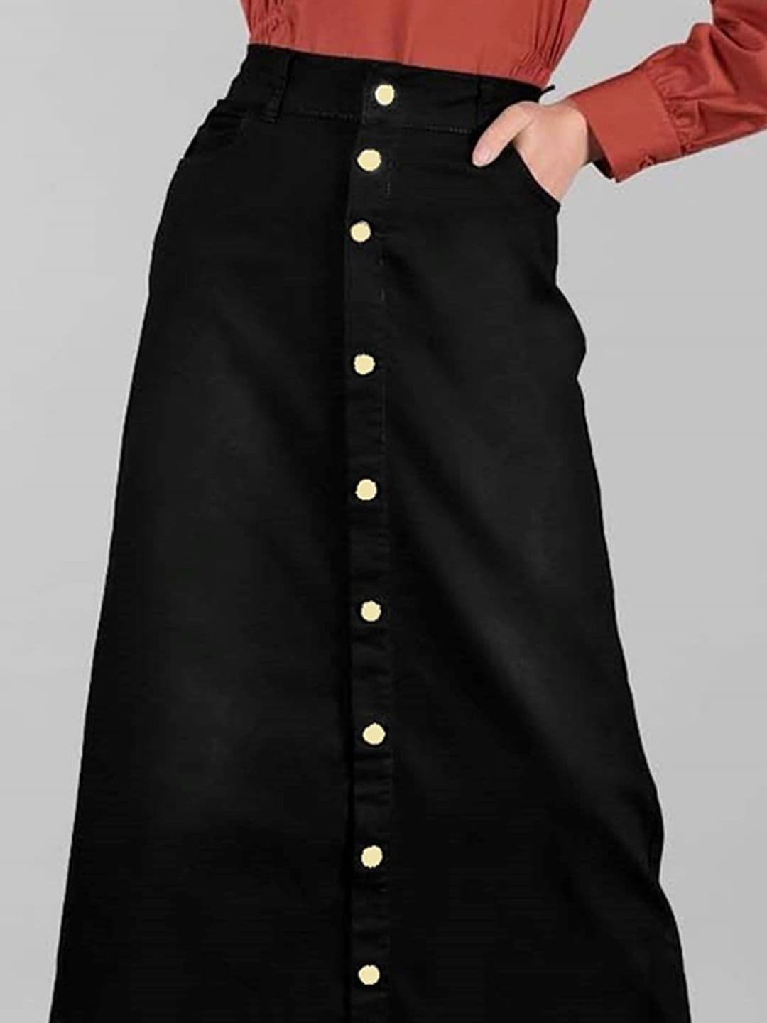 Tripursundari Fashion Buttoned A-Line Maxi Skirt thumbnail 2