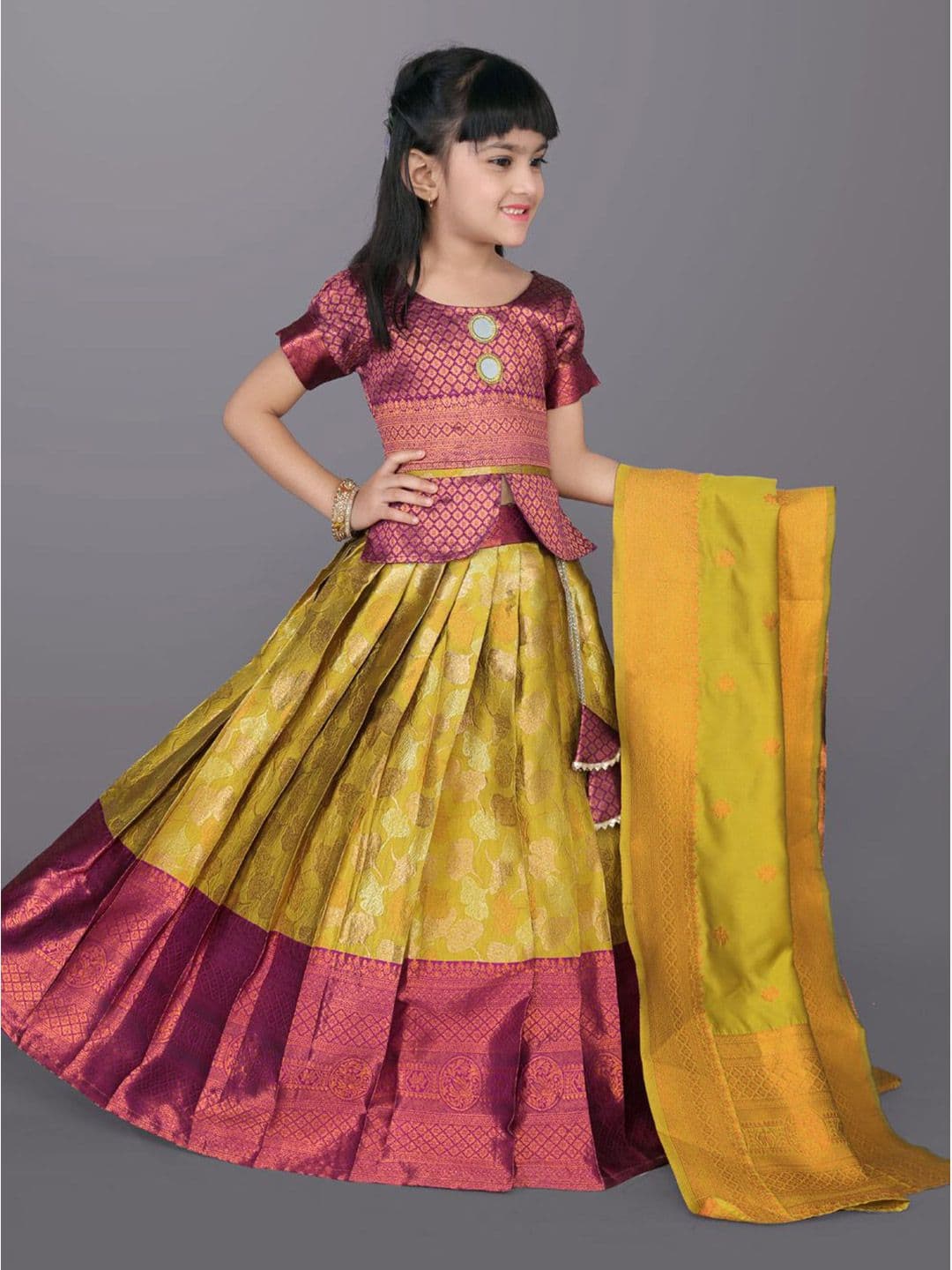 satyamfab Girls Ready to Wear Lehenga With Blouse And Dupatta thumbnail 5