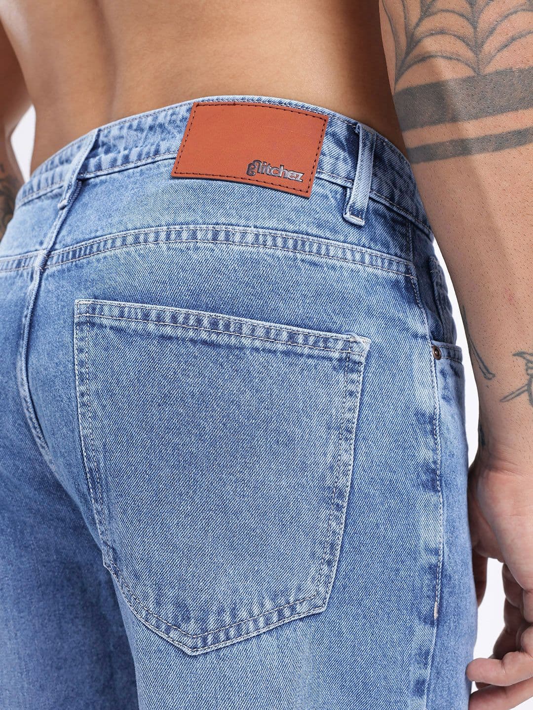 glitchez Men Straight Fit Light Fade Jeans thumbnail 4