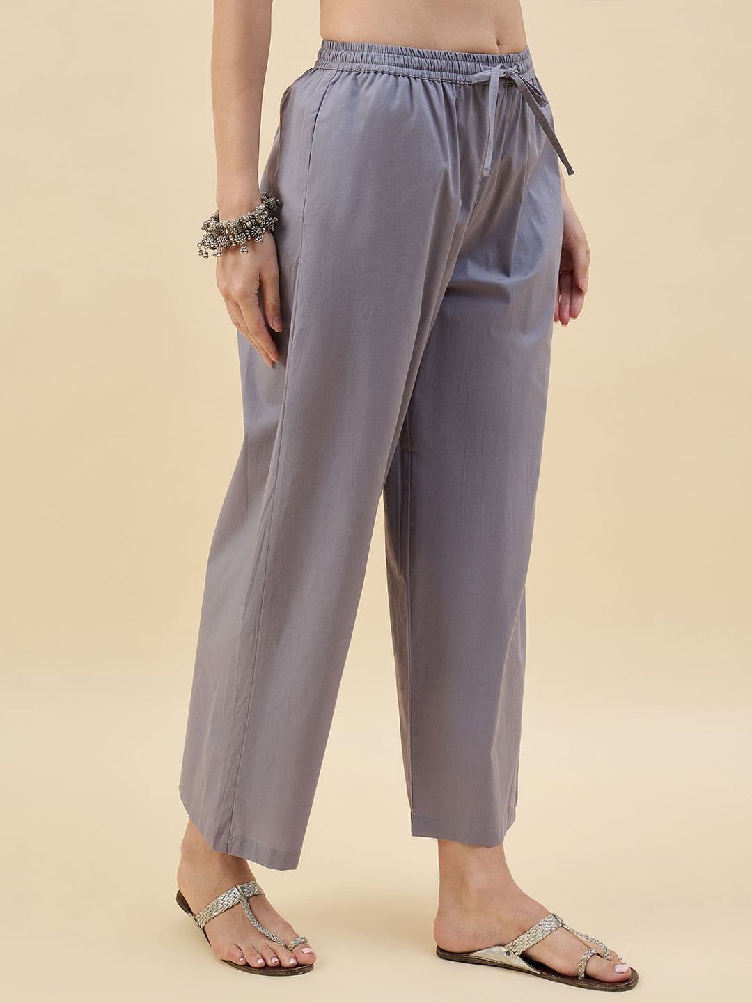 KLOSIA Women Straight Cotton Palazzos thumbnail 6