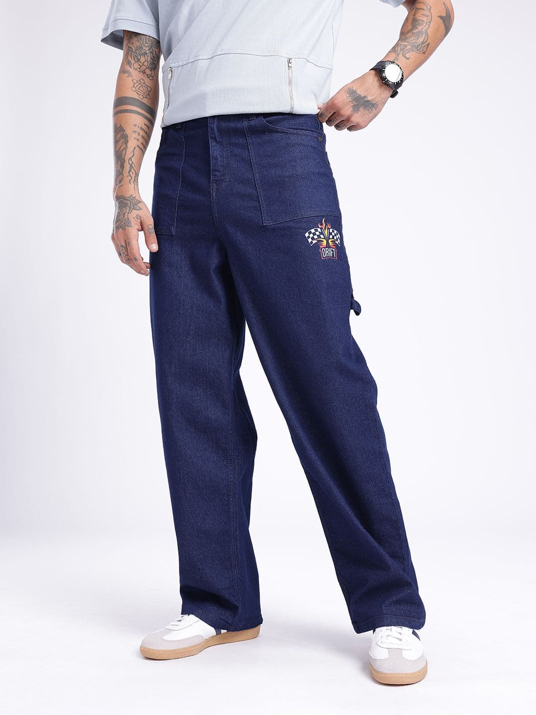 glitchez Men Loose Cropped Printed Jeans thumbnail 6