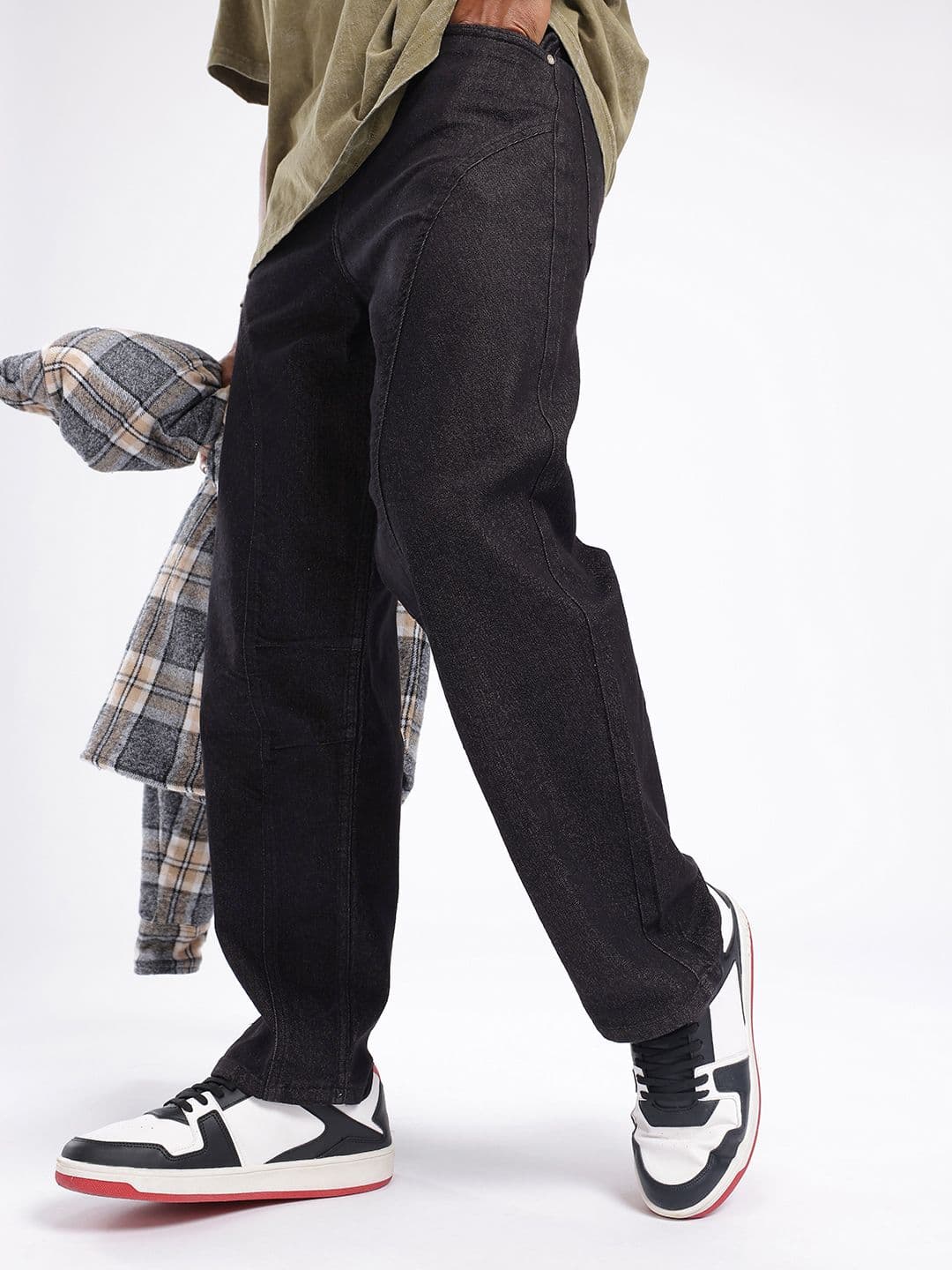glitchez Men Panelled Skater Light Fade Stretchable Relaxed Fit Jeans - view 1