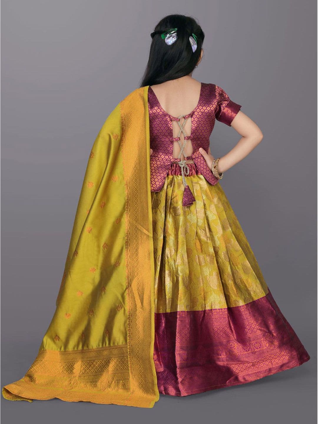 satyamfab Girls Ready to Wear Lehenga With Blouse And Dupatta thumbnail 4