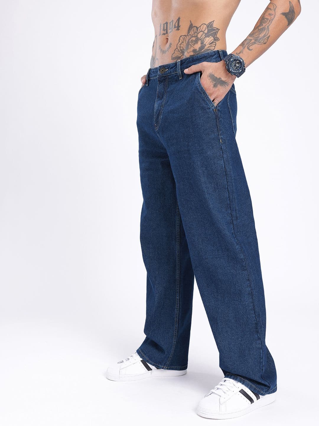 glitchez Men Casual Cool Wide Leg Jeans thumbnail 6