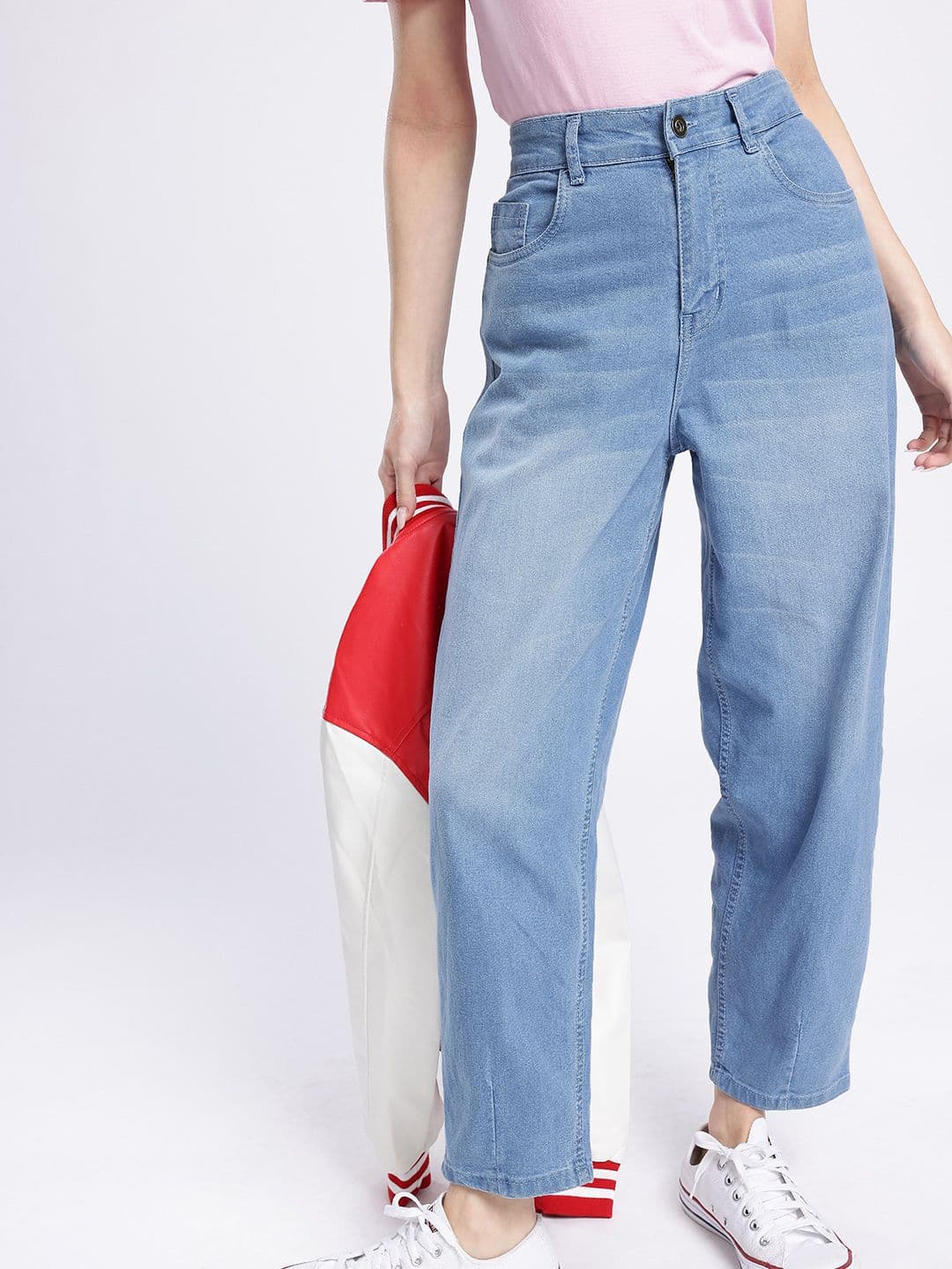 glitchez Women Balloon Fit Faded Jeans - view 1