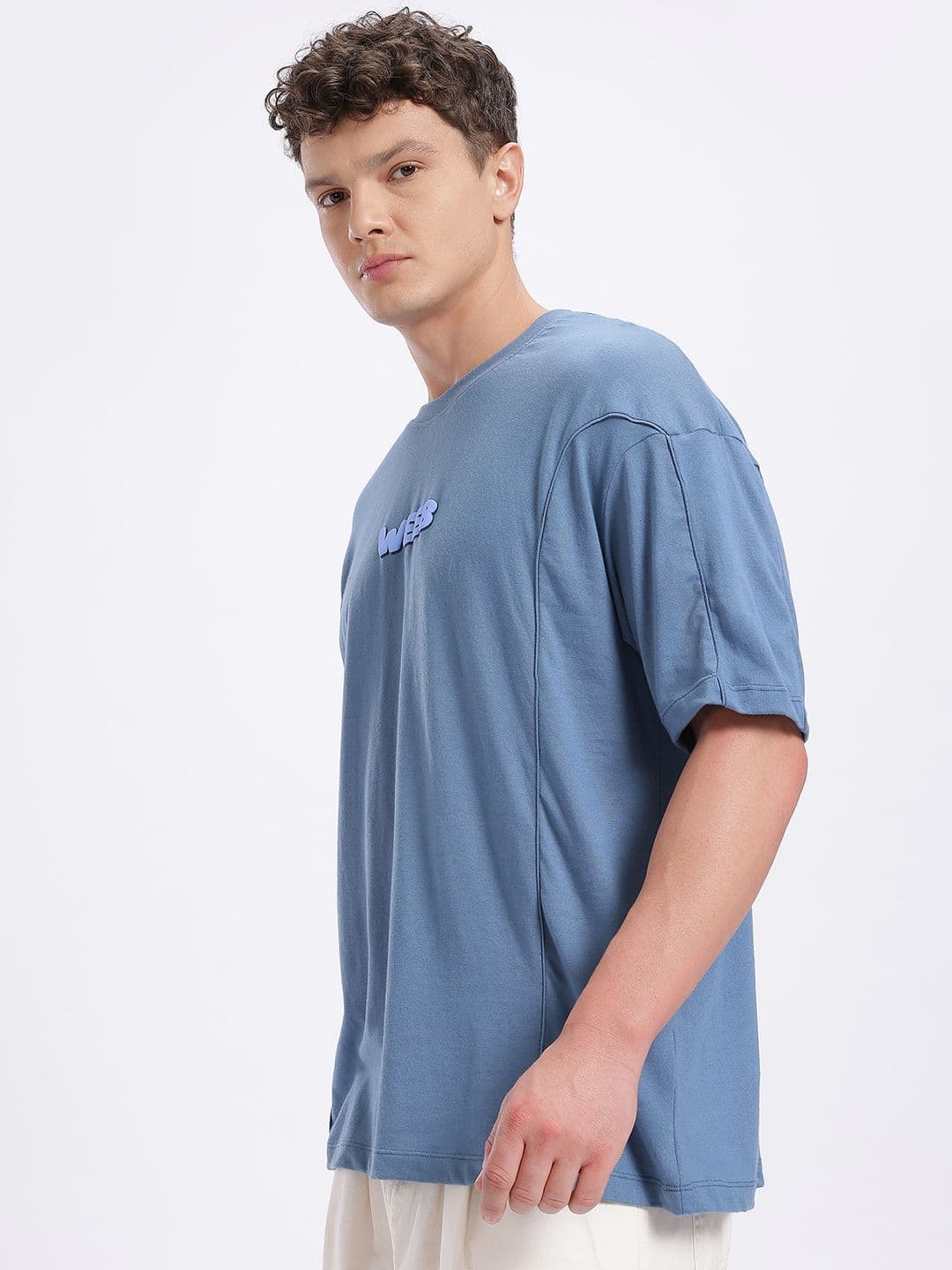 glitchez Puff Print Detail Oversized Fit T-shirt thumbnail 3