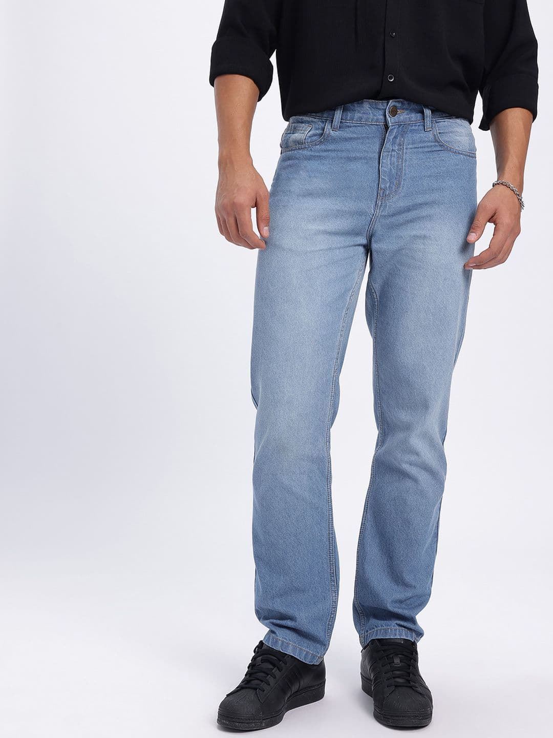 glitchez Men Mid-Rise Pure Cotton Light Fade Jeans thumbnail 5