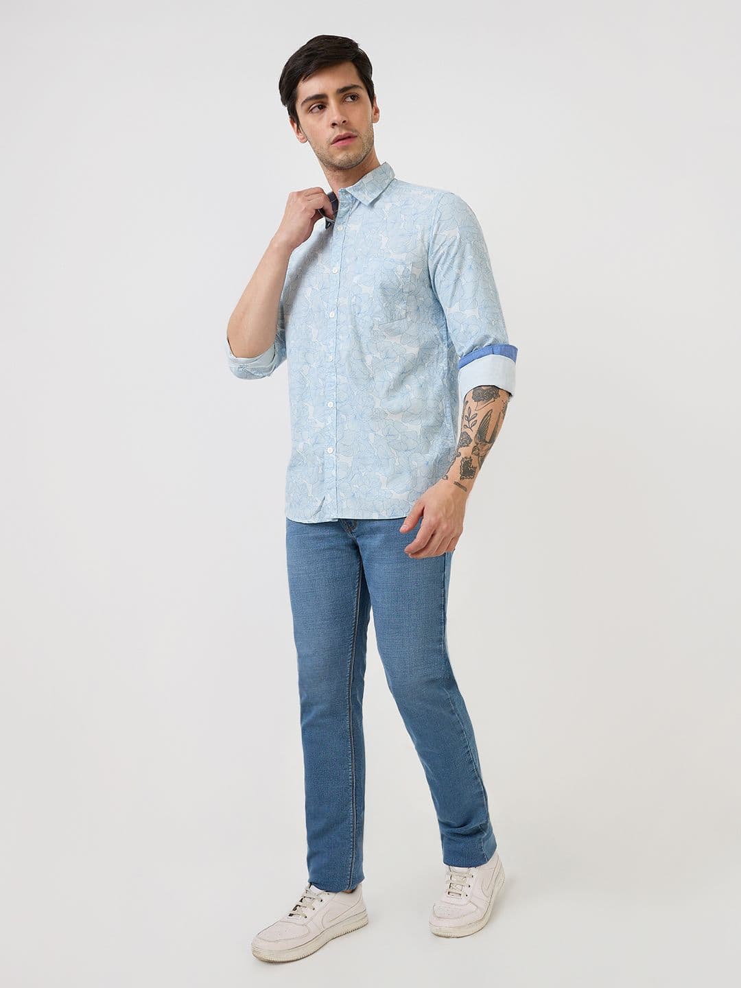Parx Men Slim Fit Floral Printed Cotton Casual Shirt thumbnail 5