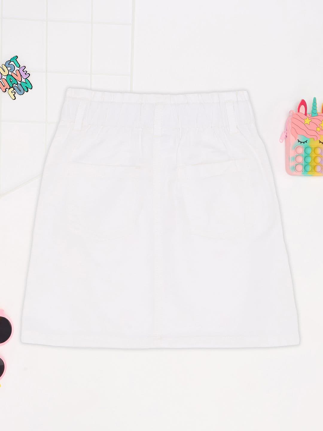 Pantaloons Junior Girls Printed Pure Cotton A-Line Mini Skirt thumbnail 3