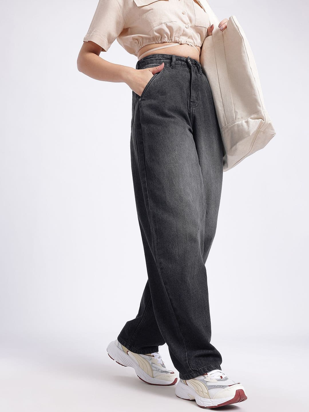 glitchez Women Modern Classics Pure Cotton Baggy Jeans - view 1
